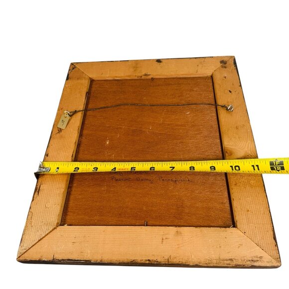 HANDMADE Wooden Framed Fabric Quilt pattern Country Farm Folk Wall Art - Picture 11 of 13